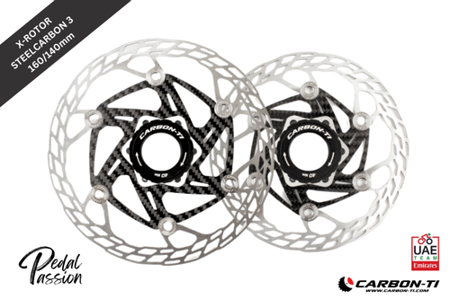 Carbon‑Ti X‑Rotor SteelCarbon 3 Centre Lock Disc Rotor Set – 160/140mm - Pedal Passion