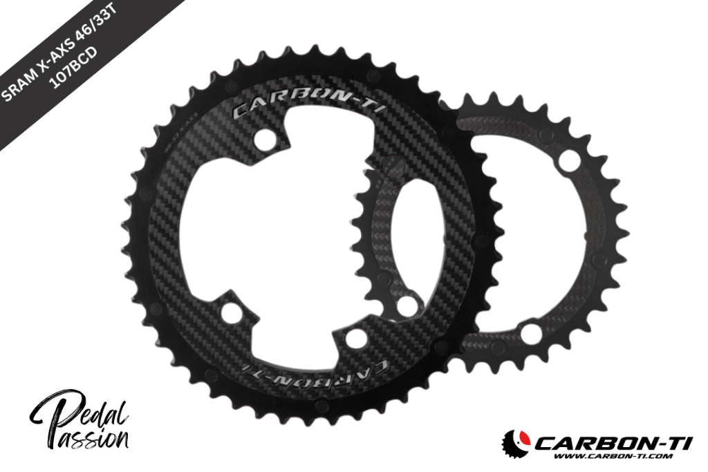 Carbon‑Ti X‑CarboRing 46/33 x 107 X‑AXS Chainrings - Pedal Passion