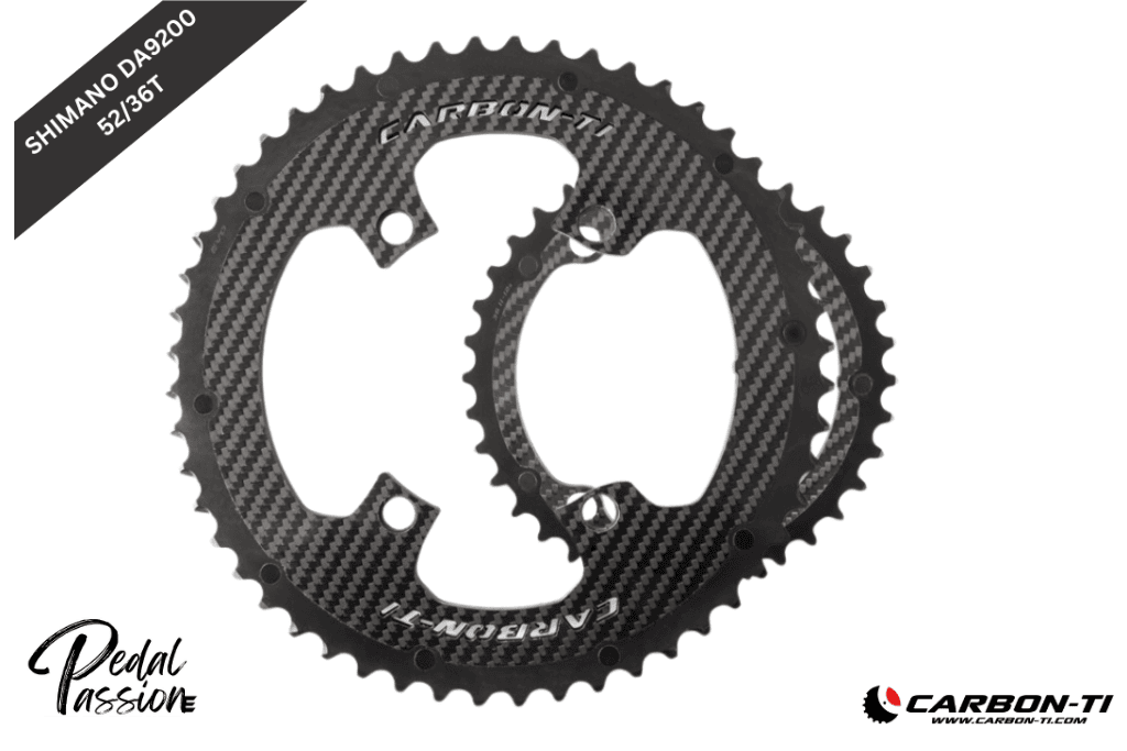 Carbon‑Ti X‑CarboRing EVO 52/36 x 110 DA9200 (4‑Arm) Chainring Set - Pedal Passion