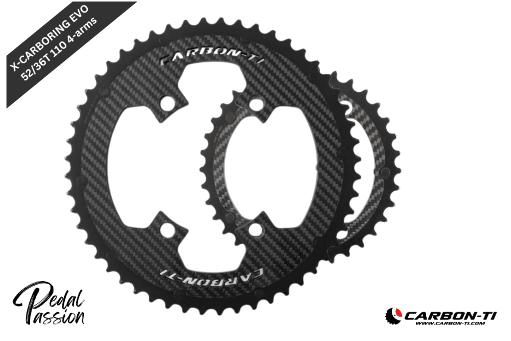 Carbon-Ti X-CarboRing EVO 52/36 x 110 (4-arms) Chainrings - Pedal Passion