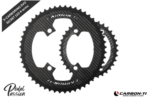 Carbon-Ti X-CarboRing EVO 52/36 x 110 (4-arms) Chainrings - Pedal Passion