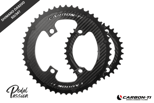 Carbon-Ti X-CarboRing EVO 50/34 x 110 DA9200-P (4-arms) Chainrings - Pedal Passion