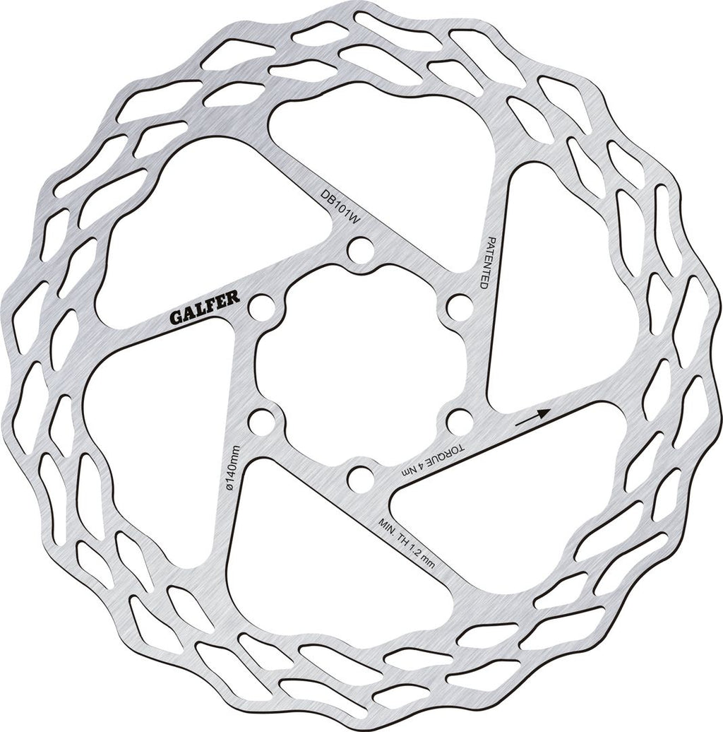 Galfer Fixed Disc Wave 6‑Bolt Brake Rotor 140/160 Options - Pedal Passion
