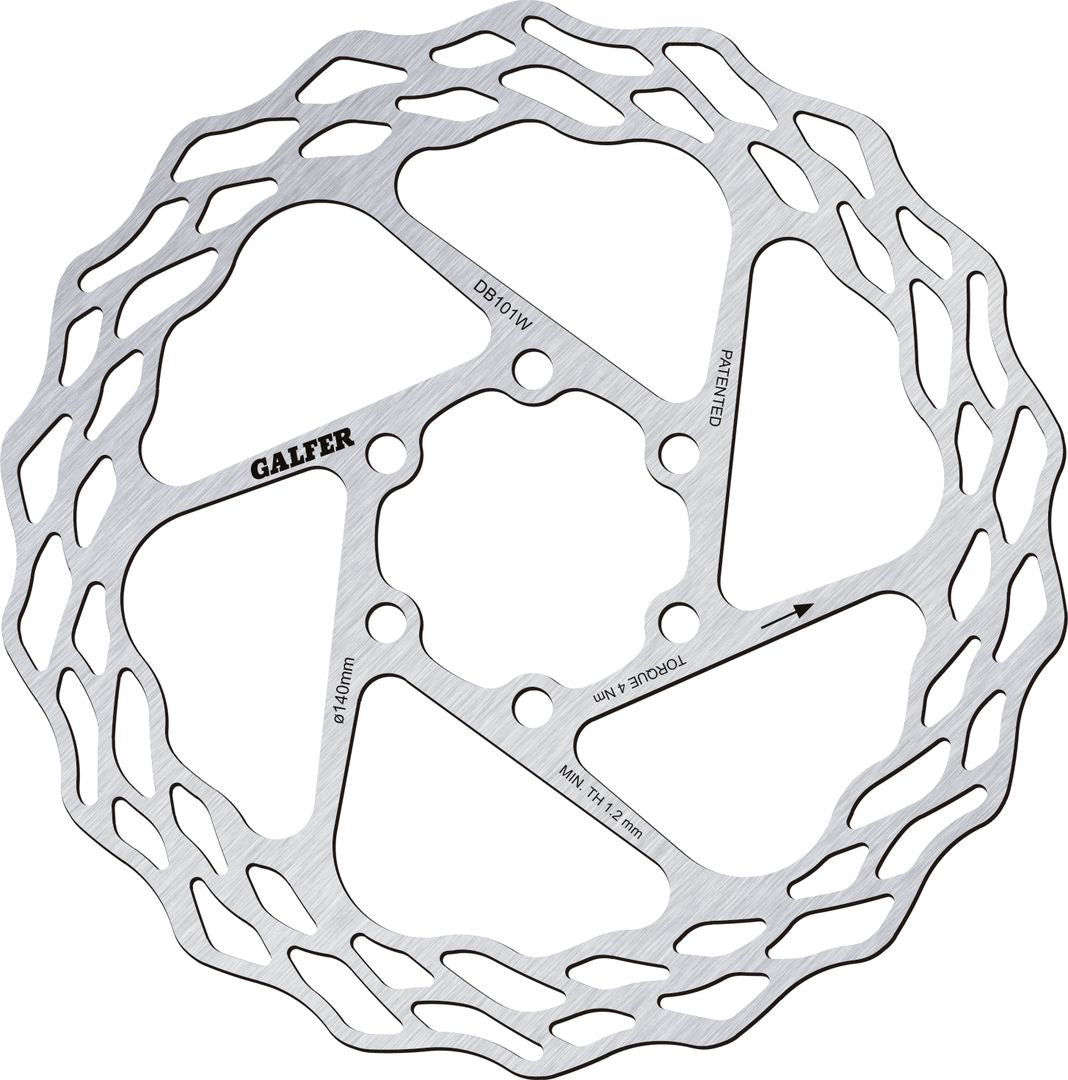 Galfer Fixed Disc Wave 6‑Bolt Brake Rotor 140/160 Options - Pedal Passion