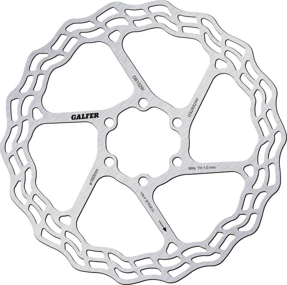 Galfer Fixed Disc Wave 6‑Bolt Brake Rotor 140/160 Options - Pedal Passion