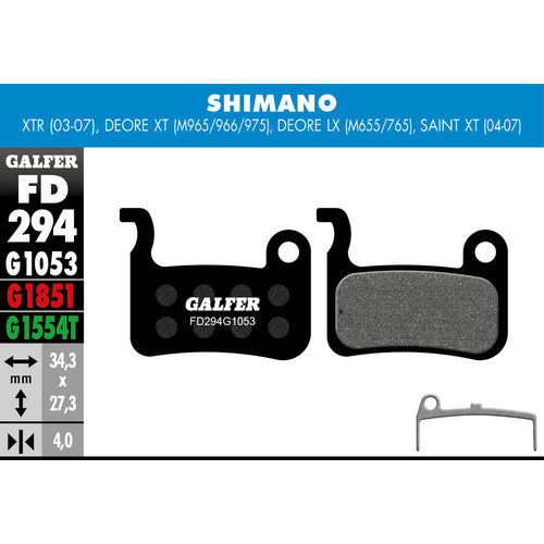 FD294 Disc Brake Pads for Shimano Deore XT, LX & TRP - Pedal Passion