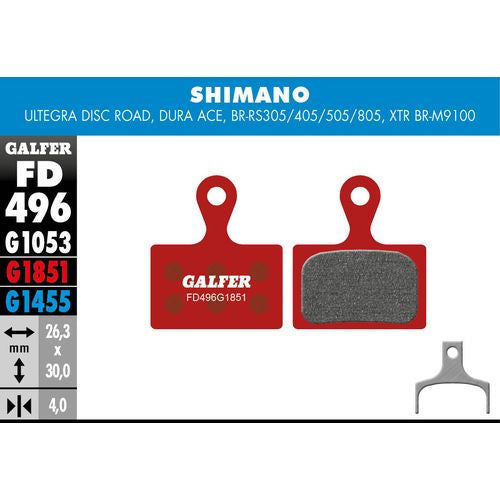 FD496 Disc Brake Pads for Shimano Road & MTB 12‑Speed Systems - Pedal Passion
