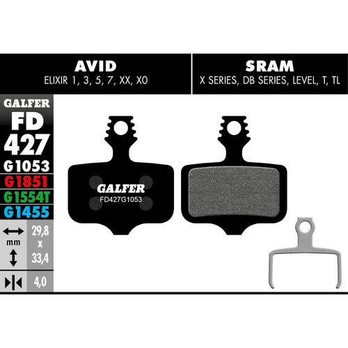 FD427 Disc Brake Pads for Avid & SRAM Hydraulic Brakes - Pedal Passion
