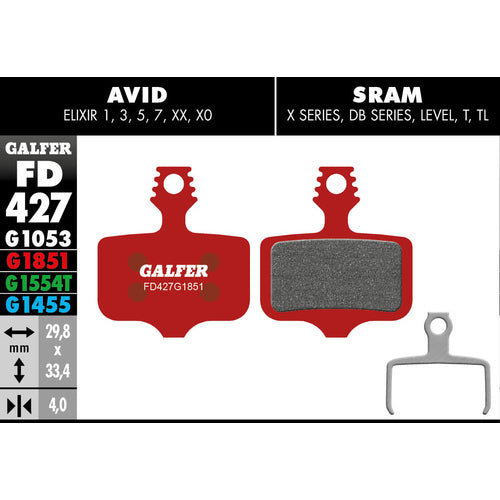 FD427 Disc Brake Pads for Avid & SRAM Hydraulic Brakes - Pedal Passion