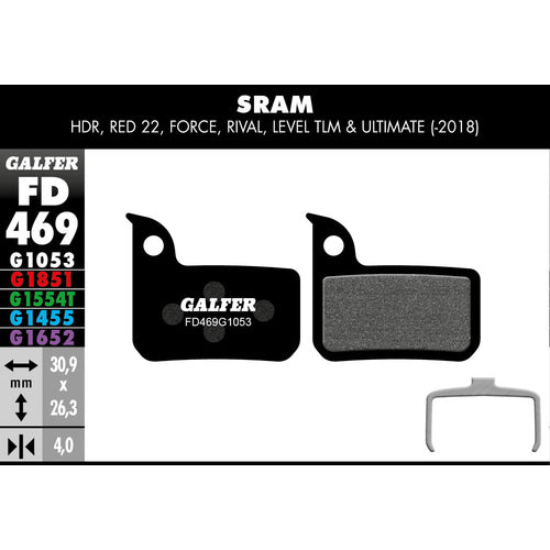 FD469 Disc Brake Pads for SRAM Road & Level Hydraulic Brakes - Pedal Passion