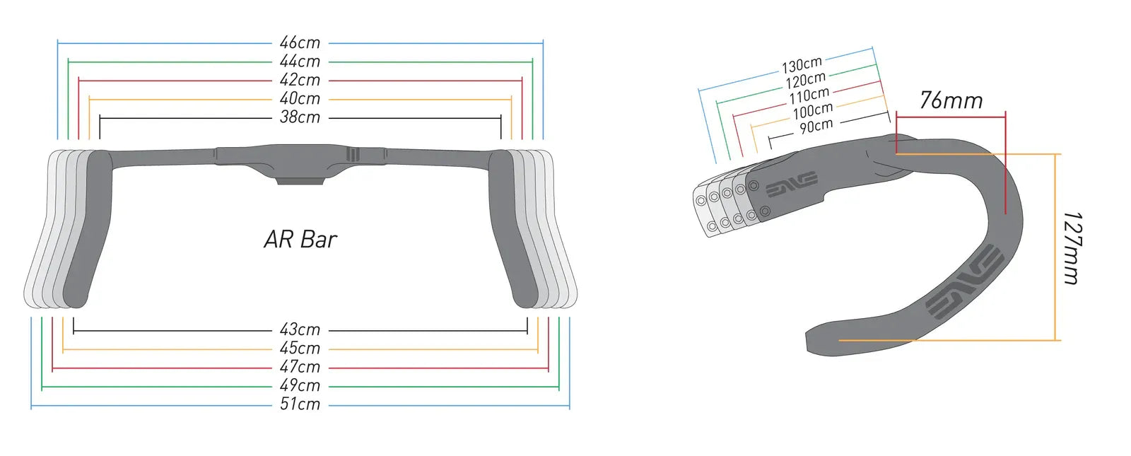 ENVE SES AR Custom One‑Piece IN‑Route Handlebar Cockpit (various stem/width options)