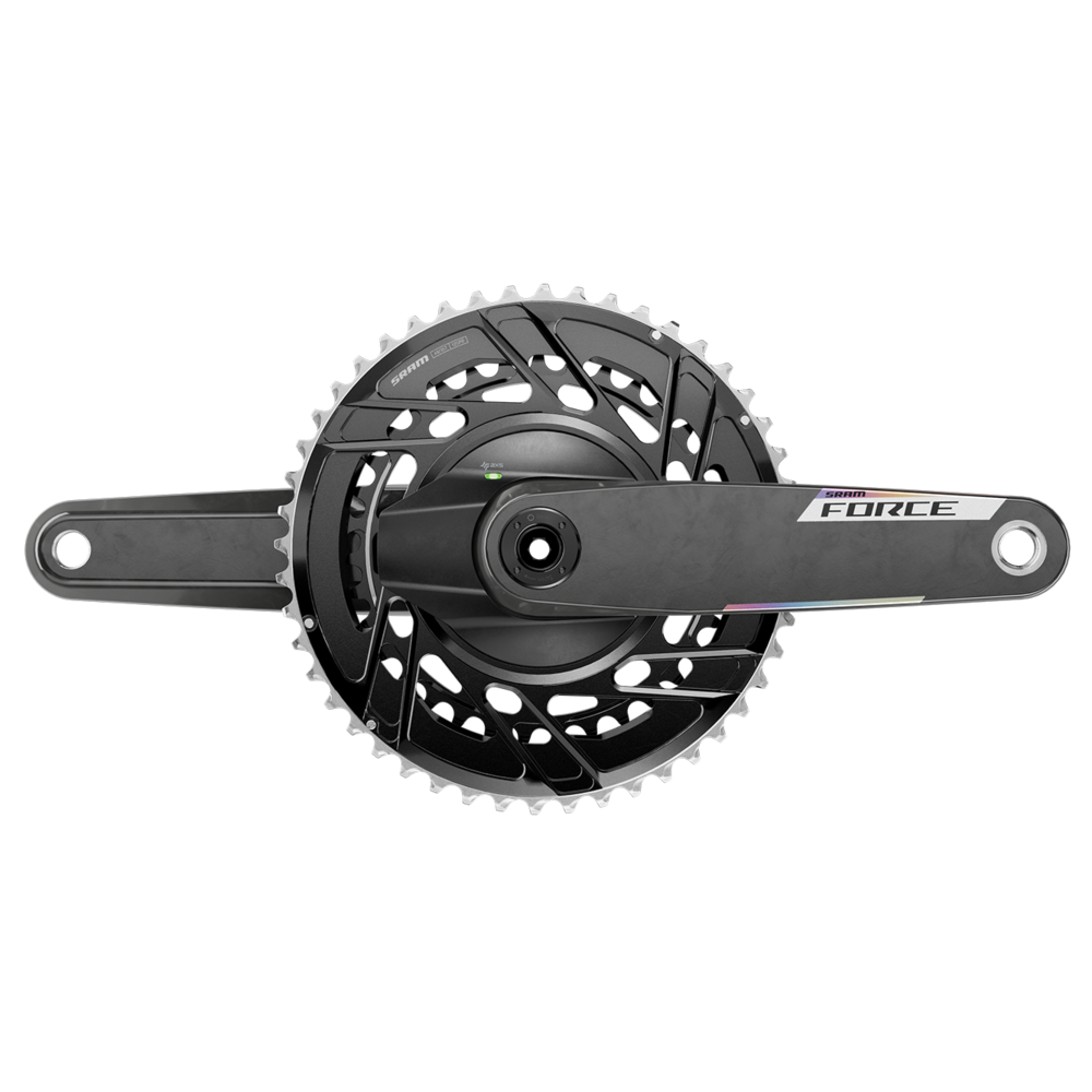 SRAM Force AXS E1 Power Meter Crankset – Thread Mount DUB (2x) (Various Chainring and Crank Arm Options) - Pedal Passion