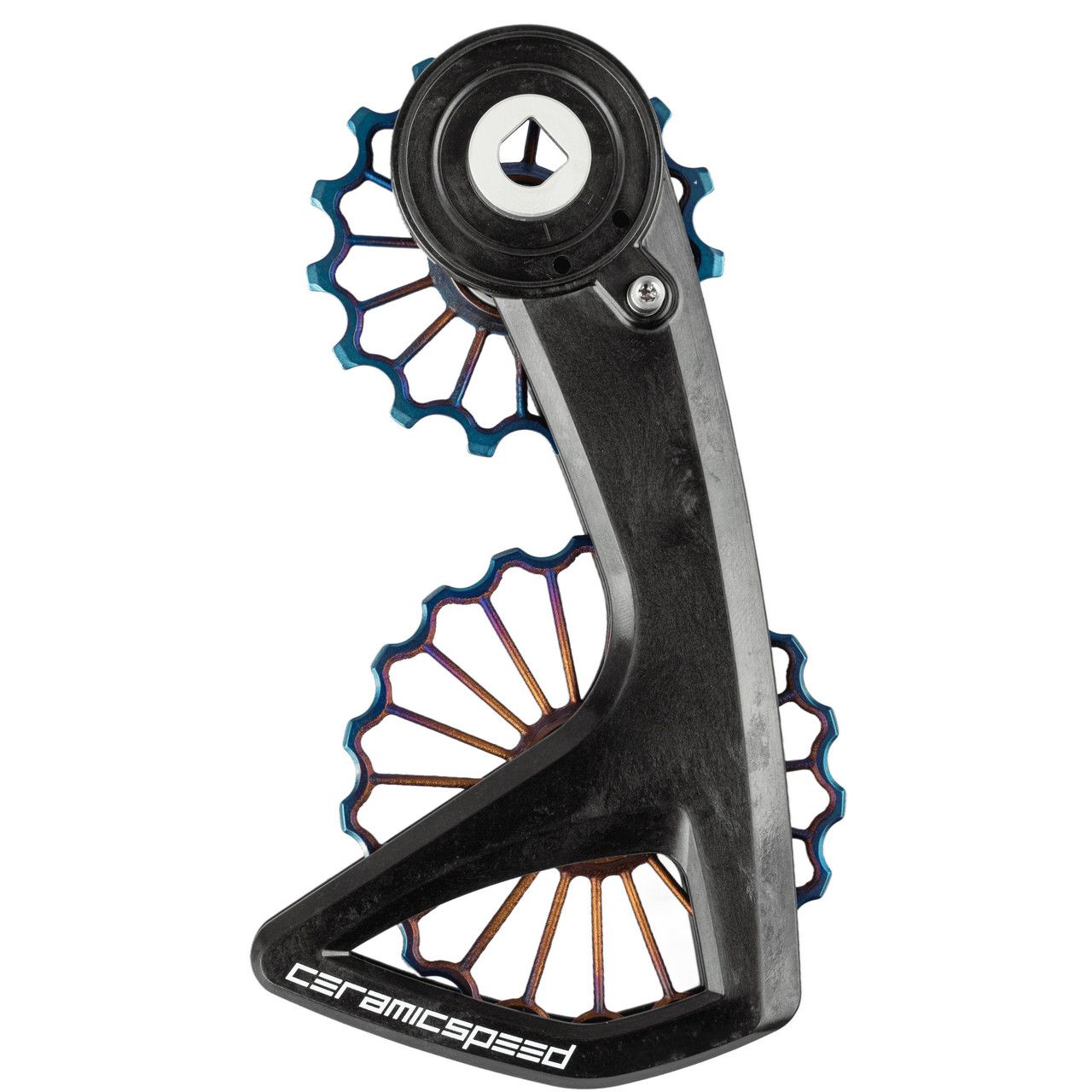 CeramicSpeed OSPW RS 3D‑Printed Hollow Titanium “Alt” – Oil Slick PVD (SRAM RED/Force AXS) - Pedal Passion