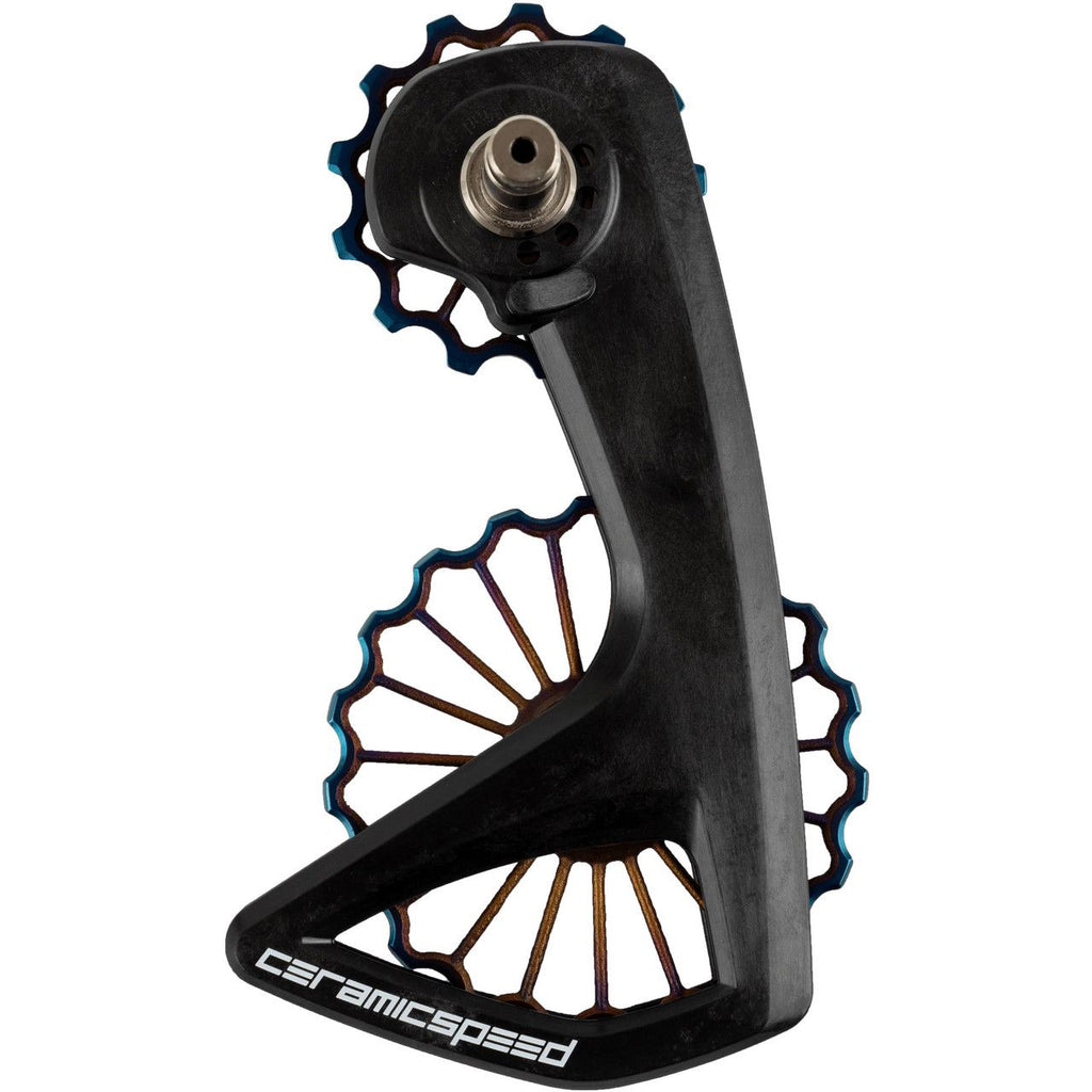 CeramicSpeed OSPW RS 3D‑Printed Hollow Titanium – Oil Slick PVD (Shimano RD‑9250 / RD‑8150) - Pedal Passion