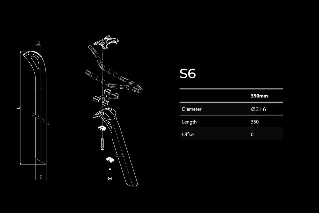 BLKTEC S6 Carbon Seatpost with Dyneema (27.2 or 31.6)