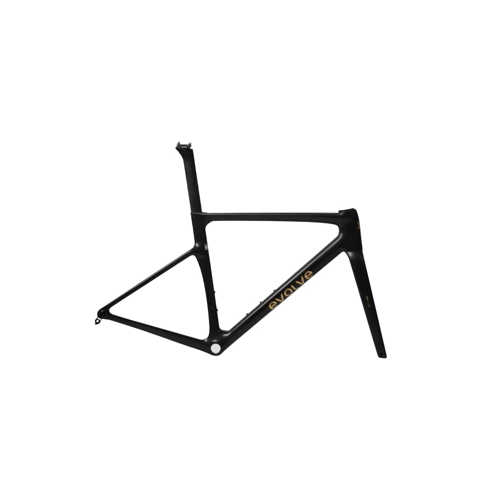 Black bicycle frame on a white background