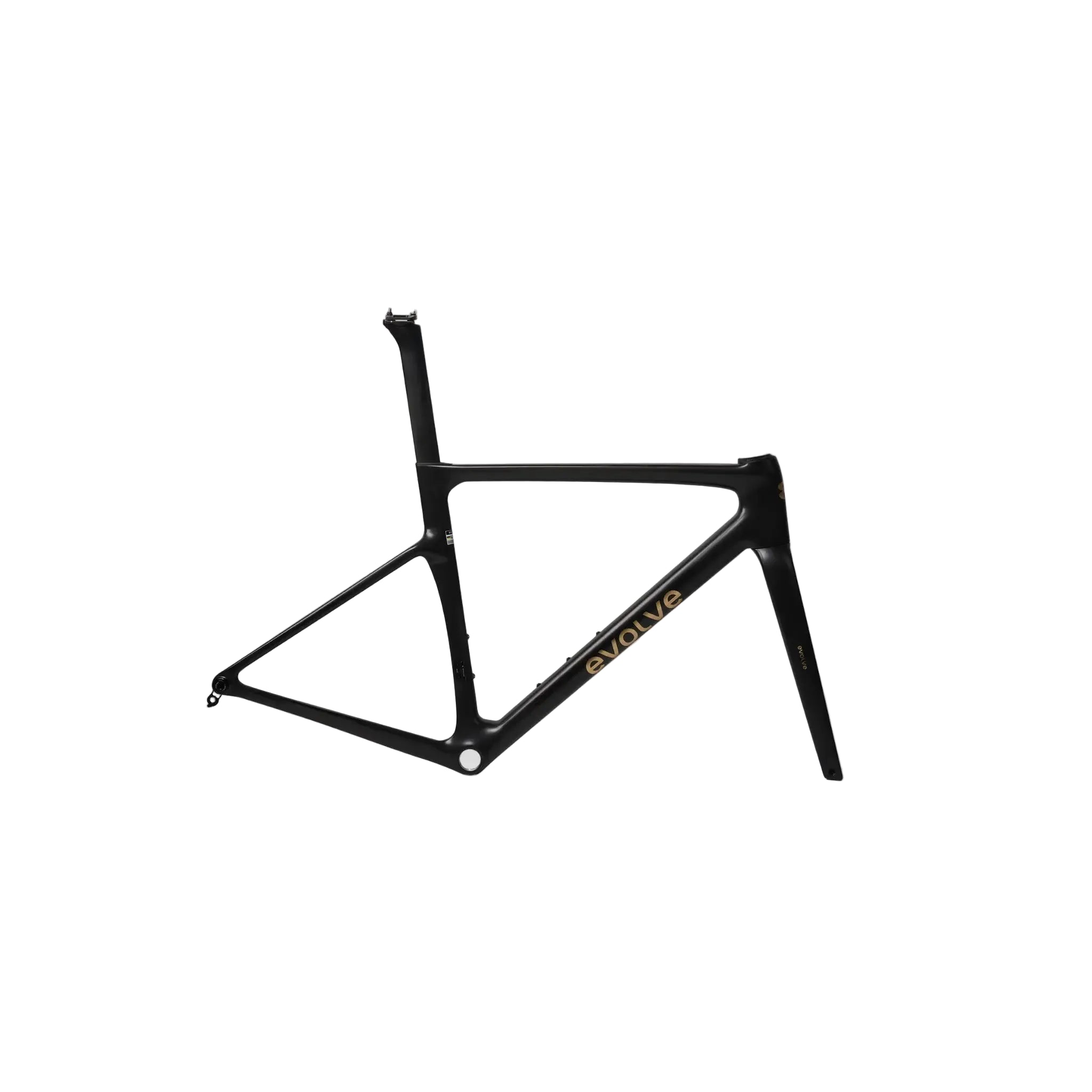 Black bicycle frame on a white background