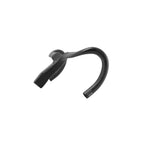 A matte black bicycle handlebar grip extension with a curved design, shown against a light gray background.