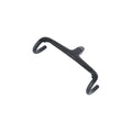 A black road bicycle handlebar with a flat profile and subtle white branding text, displayed on a light gray background.