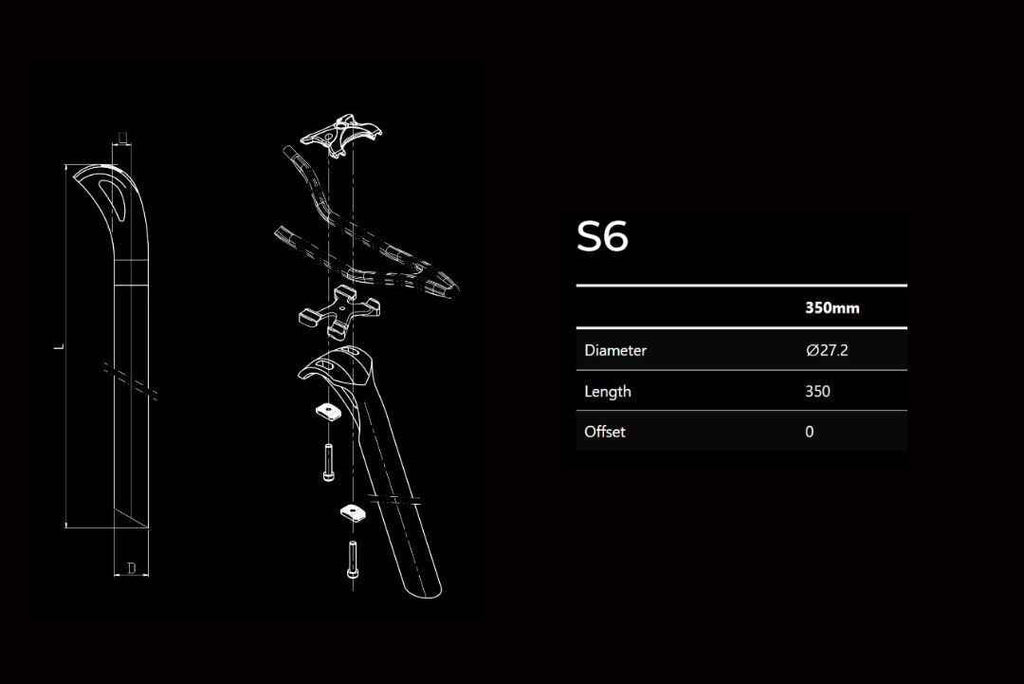 BLKTEC S6 Carbon Seatpost with Dyneema (27.2 or 31.6) - Pedal Passion